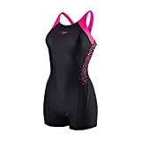 Speedo Mädchen Swimwear Boom Splice Legsuit, Black/Electric Pink, 116