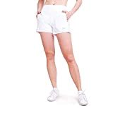 Sportkind Mädchen & Damen 2-in-1 Tennis Shorts mit Ballhalter, Innenhose & Taschen, atmungsaktiv, weiß, Gr. 152