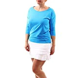 Sportkind Mädchen & Damen Tennis, Fitness, Sport 3/4 Langarm Shirt Loose Fit, atmungsaktiv, UV-Schutz UPF 50+, hellblau, Gr. S