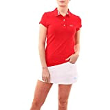 Sportkind Mädchen & Damen Tennis, Golf, Sport Poloshirt Kurzarm, UV-Schutz UPF 50+, atmungsaktiv, rot, Gr. M