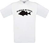 T-Shirt Angeln Fischen Fischer Barsch Hunter Kultstyle, Farbe Weiss, Größe S