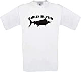 T-Shirt Angeln Fischen Fischer Marlin Hunter Kultstyle, Farbe Weiss, Größe M