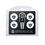 Team Golf NFL Oakland Raiders Golfbälle in regulärer Größe (4 Stück) und Pitchgabel mit abnehmbarem doppelseitigem Magnetmarker