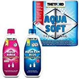 Thetford Set Camping WC-Chemie Aqua KEM Blue Concentrated+Aqua Rinse Concentrated mit Toilettenpapier Aqua Soft