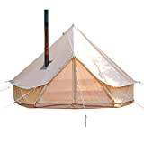 Tipi Zelt Outdoor, Camping Zelt, Zelt 5-8 Personen mit Schornsteinöffnungen, Wasserdicht & Winddicht Baumwollzelt für Gruppen und Familiencamping (4M / ...
