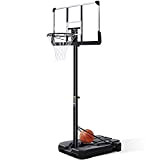 Tragbarer Basketballkorb & Tor 44 Zoll Rückbrett Höhe Verstellbar von 7ft5in-10ft Spielplatz Ausrüstung mit Rädern für Erwachsene Kinder Außen- und ...