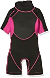 Trespass Scubadive, Black / Passion Pink, 2/3, Kurzer 3mm-Neoprenanzug mit 7mm-Reißverschluss für Kinder / Mädchen 2-16 Jahre, 2-3 Jahre, Schwarz