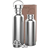 Trinkflasche Edelstahl 500ml 700ml 1l BPA Freie,Vakuumisolierte Metall Wasserflasche für Outdoor, Büro, Camping, Sports (500ml)