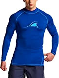 TSLA Herren USF 50+ Langarm Rashguard UV/USF Quick-Dry Schwimmshirt, auch für Surfen geeignet, Msr35 1pack - Cobalt Blue & Royal, ...