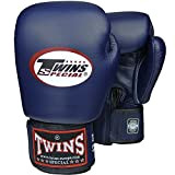 Twins Boxhandschuhe, Leder, blau, Muay Thai, Leather Boxing Gloves, MMA Size 14 Oz