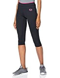 Ultrasport Damen 3/4 fitnessbukser capri Fitnesshose, Schwarz (Black/Pink), S EU