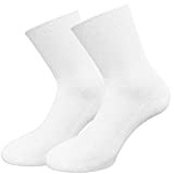 Unbekannt Socken Damen 100% Baumwolle 10er - 20er Set Weiß oder Schwarz handgekettelte Zehen (39-42, 10 X Weiß)