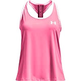 Under Armour Girls' Knockout Tank , Cerise (654)/White , Youth Small
