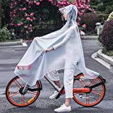 Unisex-Erwachsenen-Poncho, wasserdichter Regenponcho, winddichter Regenmantel für elektrisches Fahrrad, Motorrad, doppelte Krempe, die das Gesicht, Reiten, Poncho bedeckt Fahrrad - Mattweiß ...