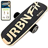 URBNFit Balance Board Holz-Wackelbrett für Sport, Reha - Gleichgewichtsboard mit Rolle - Fitness- und Bauchmuskeltrainer - Fitnessgeräte für Zuhause
