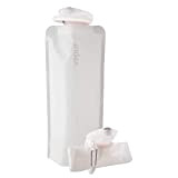 Vapur Unisex Solide BPA-freie auslaufsichere langlebige faltbare flexible Wasserflasche mit Karabiner, Whiteout, 1 Liter