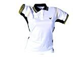 VICTOR Damen Polo Hemd Function 6730, weiß/schwarz/gelb, S