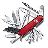 Victorinox, Taschenmesser, Cyber Tool L, 91 mm, rot transparent (39 Funktionen, Klinge, Korkenzieher, Mini-Schraubendreher 1.5 mm, Klinge)