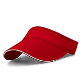 VSUSN Unisex Visor Cap Sonnenhut Einstellbar Sommerhut mit Klettverschluss für Damen und Herren, Rot