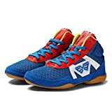 WJFGGXHK Wrestling-Schuhe des Jungen, Schnürung Up Teenager-Box-Stiefel Niedrig Atmungsaktive Wrestling-Fitness-Schuhe Für Kinder Kinder,Blau,32 EU