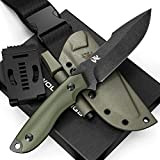 Wolfgangs Outdoor-Messer AMBULO mit Kydex Holster - Edles Jagdmesser aus einem Stück D2 Stahl gefertigt - DAS Bushcraft Messer - ...