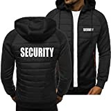 WQXU Herren-Sweatjacken für Security Bedruckter Langarm-Hoodie Outdoor Dicker Pullover mit Reißverschlusstasche(Color:C,Size:XXL)