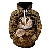 WXDSNH Nette Katze Tier Serie 3D Print Hoodies Männer Herbst Lustige Haustier Muster Sweatshirts Frauen Sport Langarm Pullover