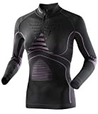 X-Bionic Erwachsene Funktionsbekleidung Lady Acc Evo UW Shirt LG SL Zip Up, Charcoal/Fuchsia, XS
