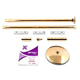 X-POLE XPert PRO Titanium Gold X-Lock System (PX) Pole Dance Stange Indoor drehbar 40 mm - Poledancing Stange mit Static- ...