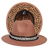 Xiang Ru Klassischer Damen-Fedora-Hut mit breiter Krempe und Perlenband, Filz, Panama, Retro, Gatsby-Mützen