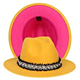 Xiang Ru Trendiger Fedora Hut breite Krempe Filzhut Kleid Panama zweifarbig Cosplay Brüllendes Kostüm Jazz Cap