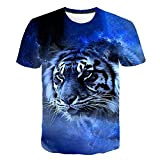 XKYDYF Herren 3D Druck T-Shirt 3D Print Animals T-Shirt Männer Tiger 3D T-Shirt Punk Print T-Shirts Plus Size Kurzarm Männer ...
