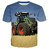 XKYDYF Herren 3D Druck T-Shirt T-Shirt-Oberteile für Herren Sommer 3D-Druck-Auto-Traktor-T-Shirt Männer Hip Hop Lässige Streetwear Oberteile Hemden