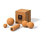 YOGAKLAR Faszien-Set aus Naturkork bestehend aus 1 kleinen Ball, 1 großen Ball, 1 kleine Rolle, 1 Peanut-Doppelkugel für eine Intensive ...