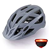 Zacro Fahrradhelm mit Rücklicht - CE Zertifiziert Bike Helmet mit Auswechselbaren Innenfutter und Abnehmbarer Sonnenblende, Verstellbar Mountainbike Helm 54-63cm für ...