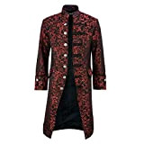 ZEELIY Herren Mäntel Lange Winter Wollmantel Button Fashion Steampunk Vintage Frack Jacke Gothic Gehrock Uniform Coat- Herbst Winter