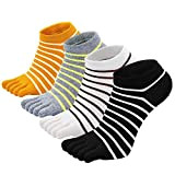 Zehensocken Damen Fünf Finger Socken aus Baumwolle, Damen Sneaker Socken mit Zehen für Sport Laufende Freizeit, atmungsaktive und bunte Socken, ...