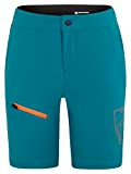Ziener Unisex Kinder Fahrrad-Shorts/Rad-Hose mit Innenhose, Craystal Blue.Poison Orange, 140