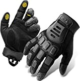 Zune Lotoo Airsoft Handschuhe, Atmungsaktive und Verschleißfeste Motorradhandschuhe mit 3-Finger-Touchscreen, TPR-Aufprallschutz Stoßdämpfende Taktische Handschuhe mit für Klettern Paintball (M)